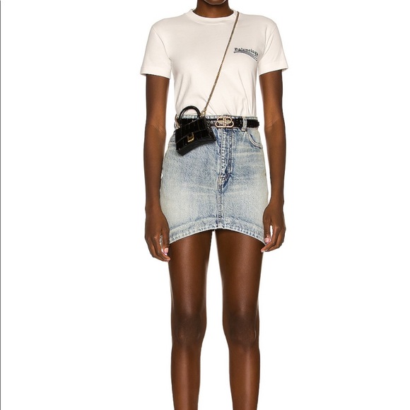 Balenciaga Hourglass Denim Skirt size FR36 NWT